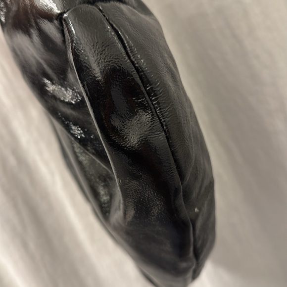 VINTAGE REGINA Women's Patent Leather Balloon HOBO Handbag Black Brown‎ Tote - Picture 14 of 14